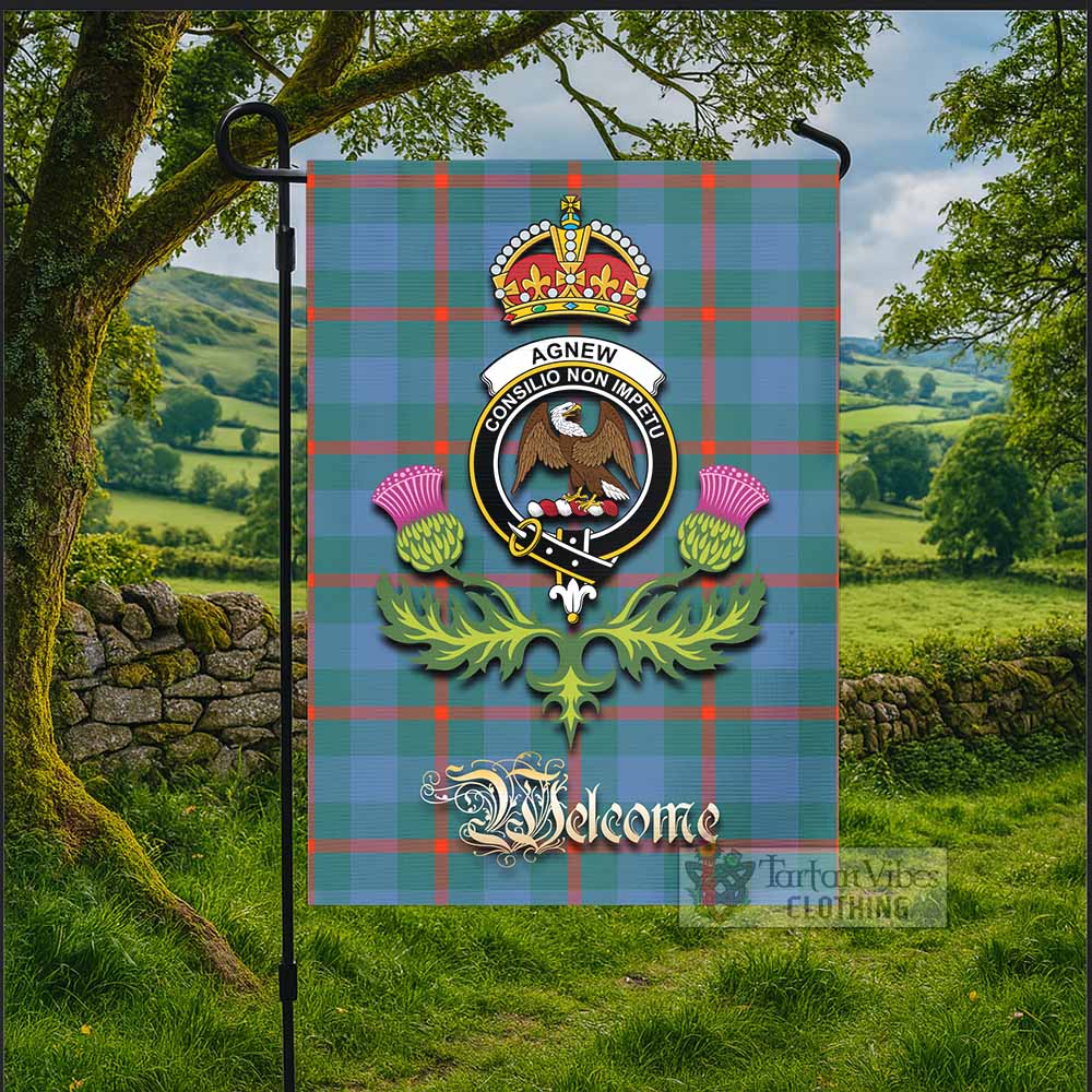 Agnew Tartan Family Crest Garden Flag Royal Thistle Welcome Style - Tartan Vibes Clothing