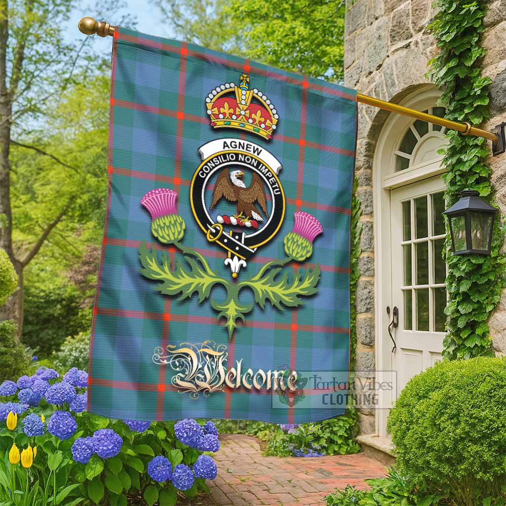 Agnew Tartan Family Crest Garden Flag Royal Thistle Welcome Style - Tartan Vibes Clothing