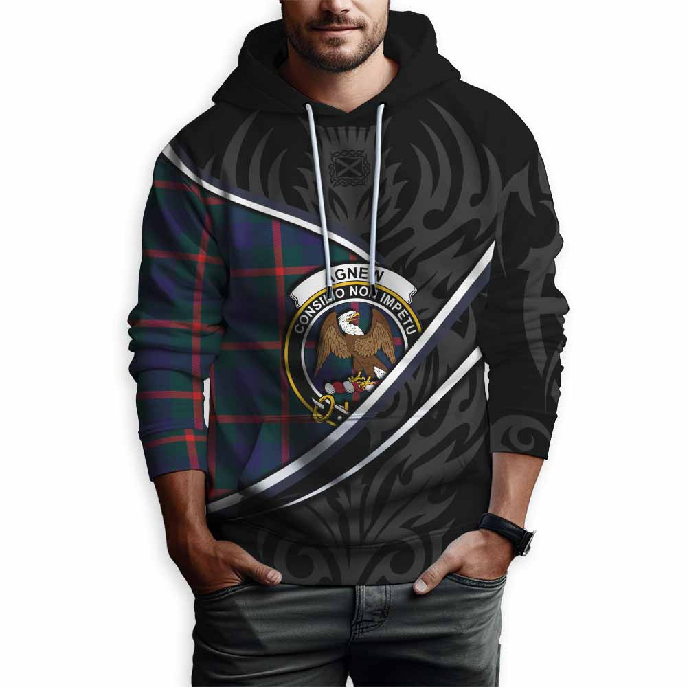 Agnew Tartan Family Crest Hoodie Celtic Scottish Thistle Floral - Tartan Vibes Clothing