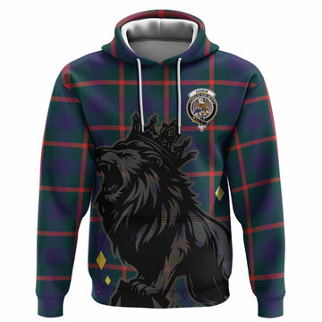 Agnew Tartan Family Crest Hoodie Crowned Lion Roaring