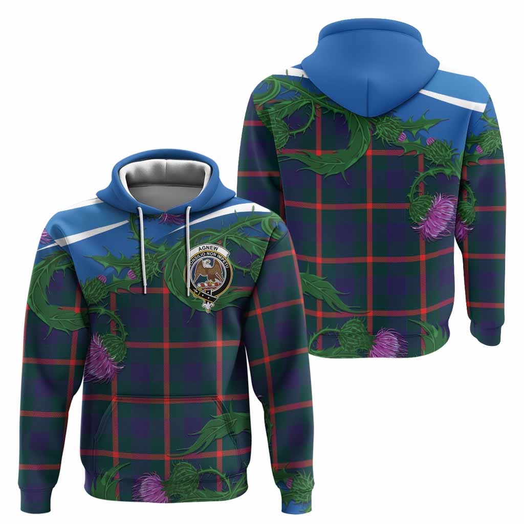 Agnew Tartan Family Crest Hoodie Thistle in Minimalism