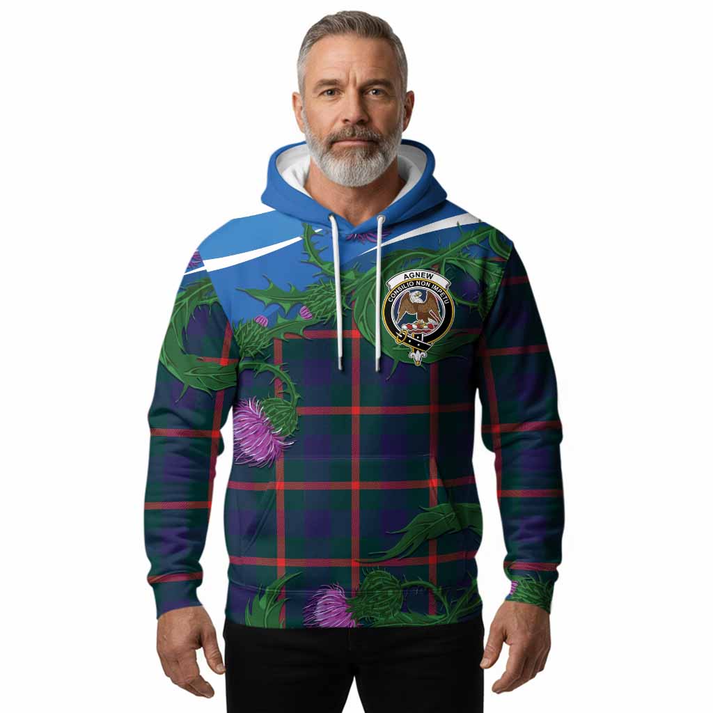 Agnew Tartan Family Crest Hoodie Thistle in Minimalism