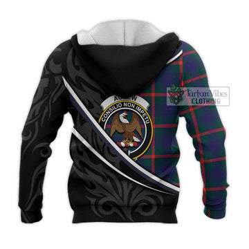 Agnew Tartan Family Crest Knitted Hoodie Celtic Scottish Thistle Floral
