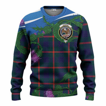 Agnew Tartan Family Crest Knitted Sweater Thistle in Minimalism