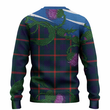 Agnew Tartan Family Crest Knitted Sweater Thistle in Minimalism