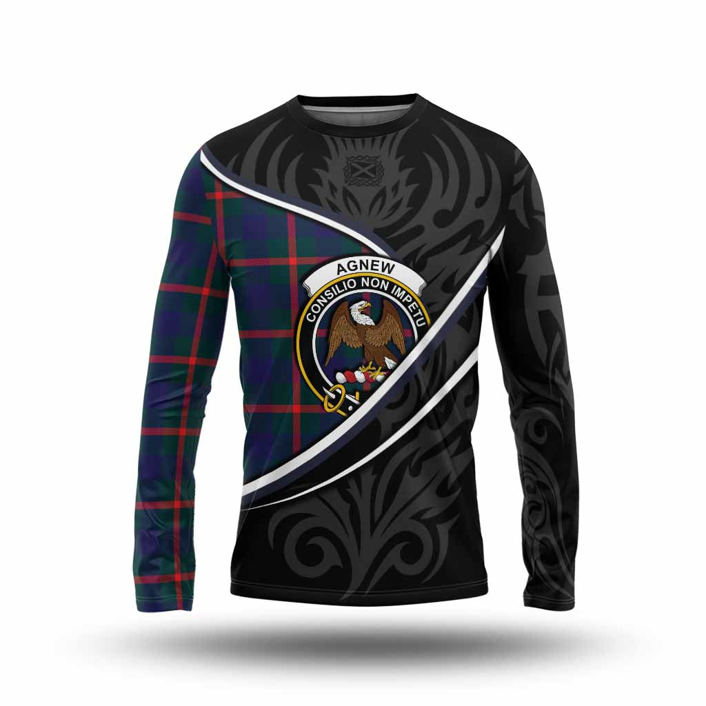 Agnew Tartan Family Crest Long Sleeve T-Shirt Celtic Scottish Thistle Floral - Tartan Vibes Clothing