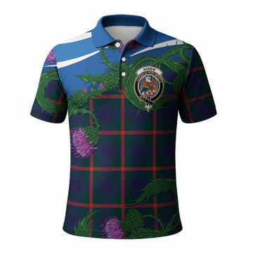 Agnew Tartan Family Crest Polo Shirt Thistle in Minimalism