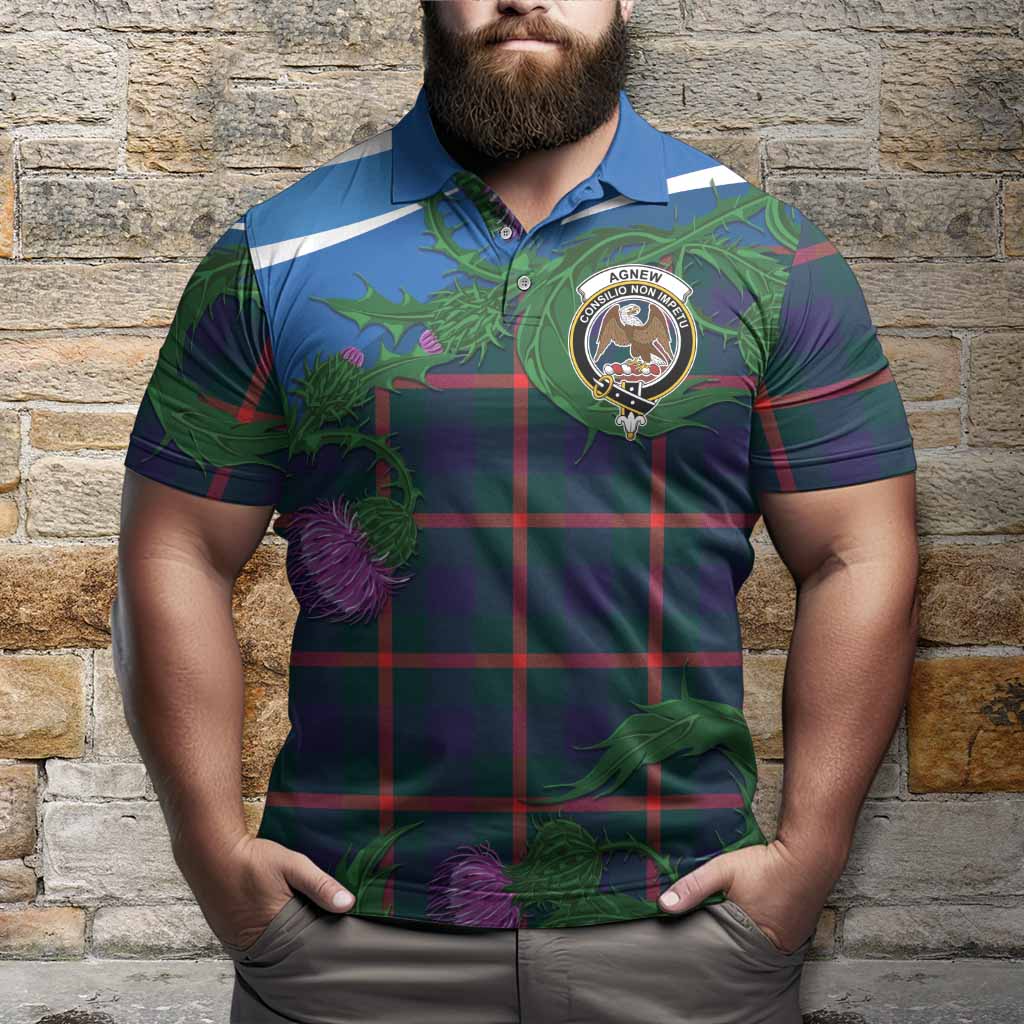 Agnew Tartan Family Crest Polo Shirt Thistle in Minimalism