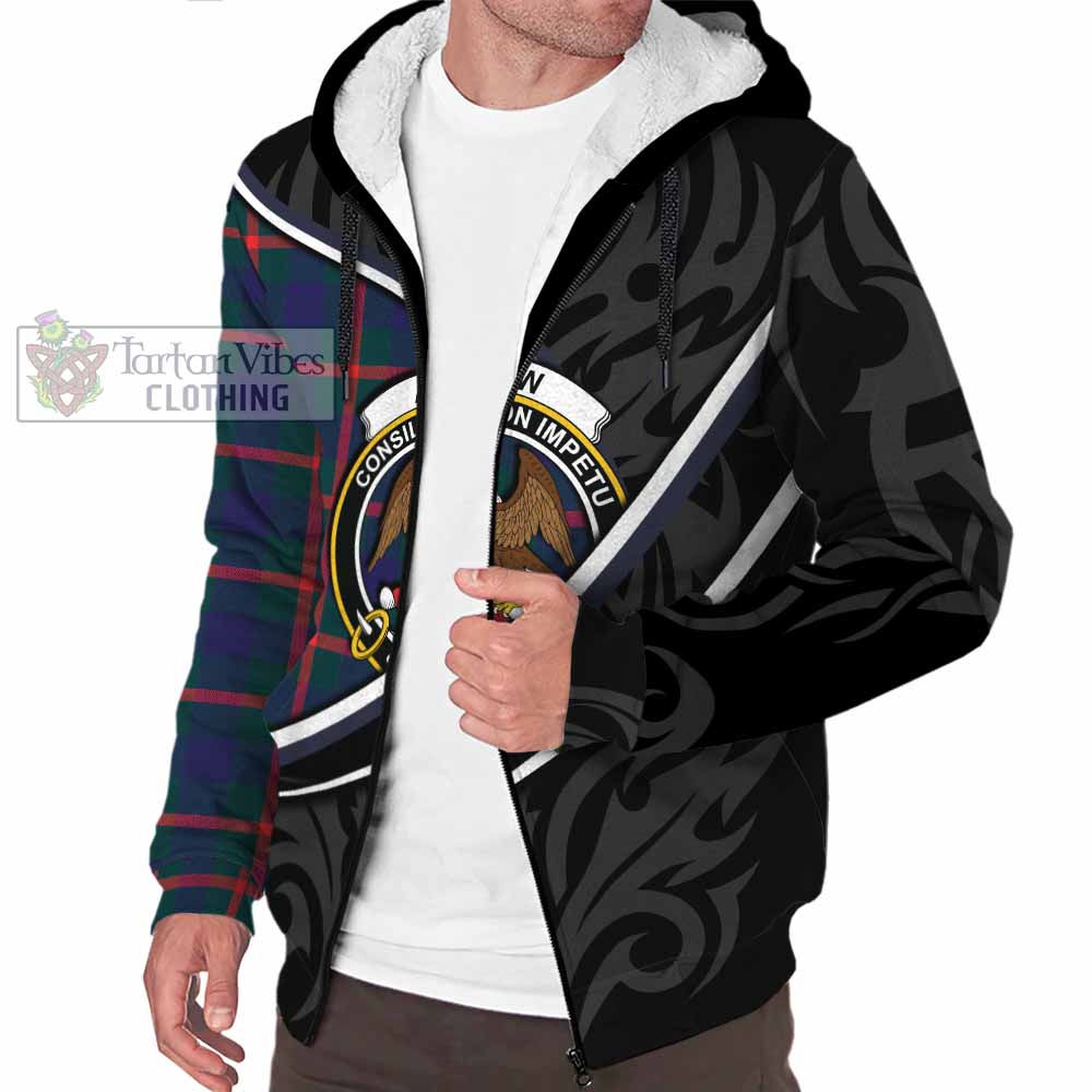 Agnew Tartan Family Crest Sherpa Hoodie Celtic Scottish Thistle Floral - Tartan Vibes Clothing