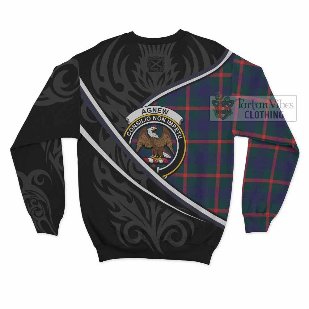 Agnew Tartan Family Crest Sweatshirt Celtic Scottish Thistle Floral - Tartan Vibes Clothing