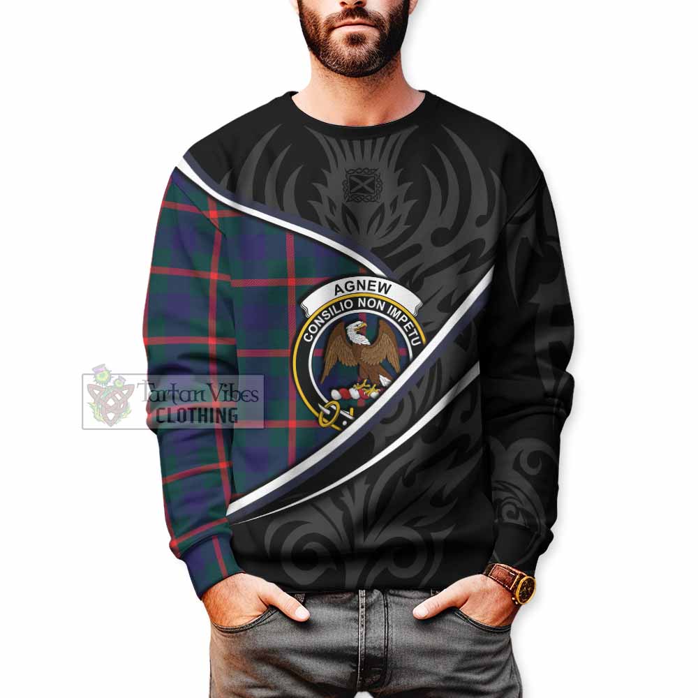Agnew Tartan Family Crest Sweatshirt Celtic Scottish Thistle Floral - Tartan Vibes Clothing