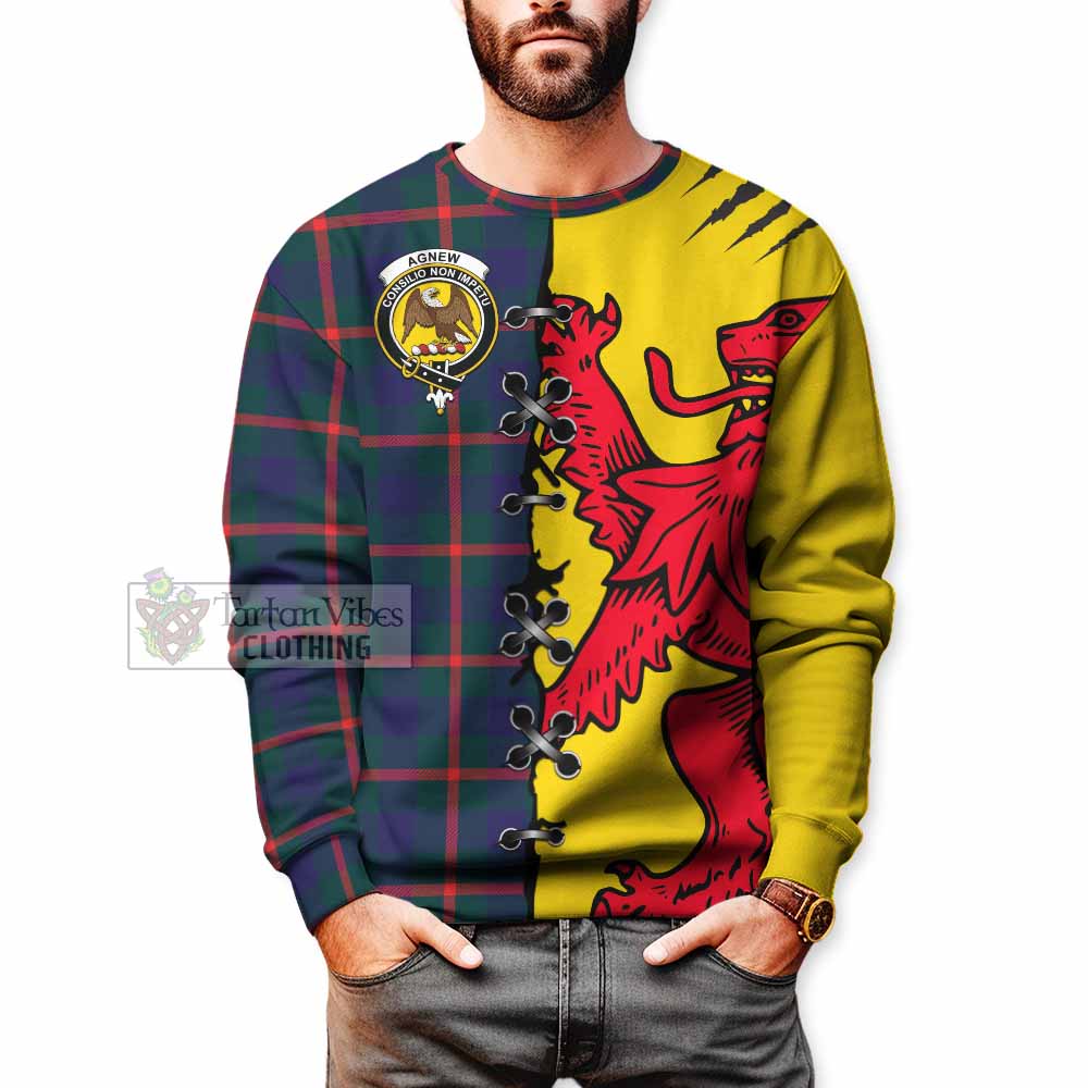 Agnew Tartan Family Crest Sweatshirt Lion Rampant Honor - Tartan Vibes Clothing