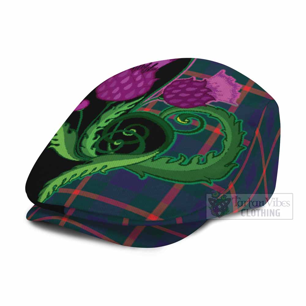 Agnew Tartan Flat Cap, Jeff Cap Traditional Scottish Thistle