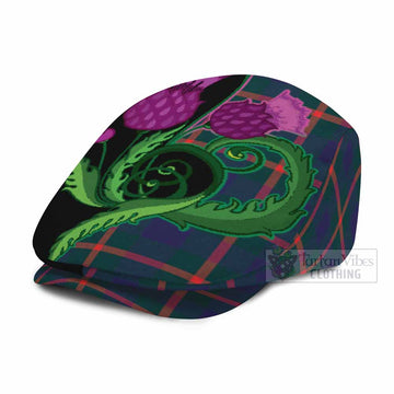 Agnew Tartan Flat Cap, Jeff Cap Traditional Scottish Thistle