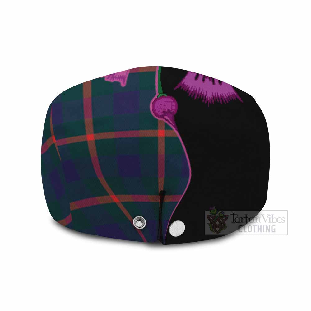 Agnew Tartan Flat Cap, Jeff Cap Traditional Scottish Thistle