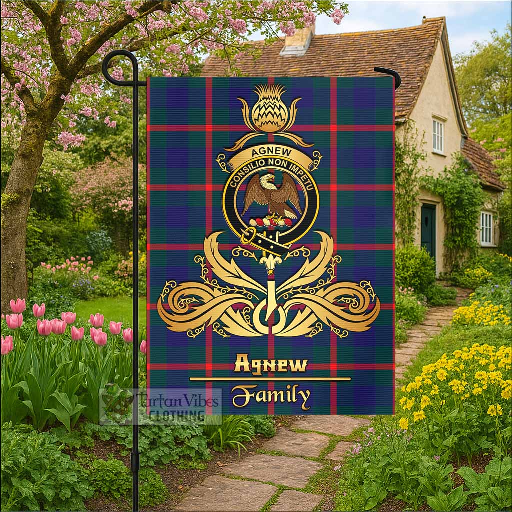 Agnew Tartan Garden Flag with Highland Thistle Cherish Family Crest Style - Tartan Vibes Clothing