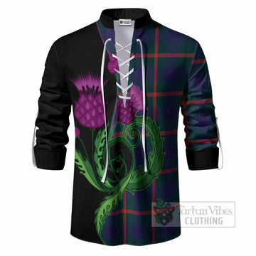 Agnew Tartan Ghillie Shirt Traditional Scottish Thistle
