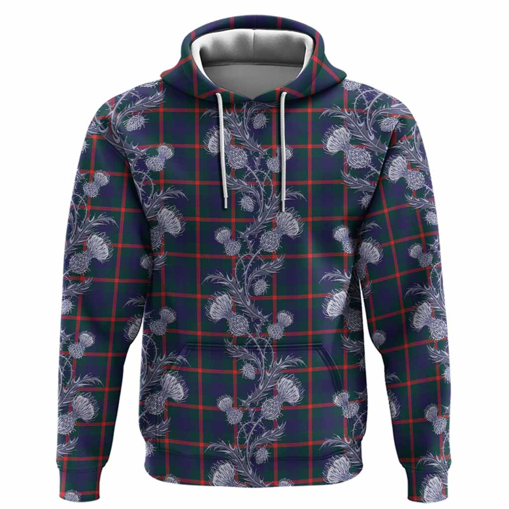 Agnew Tartan Hoodie Seamless Scottish Thistle Flowers