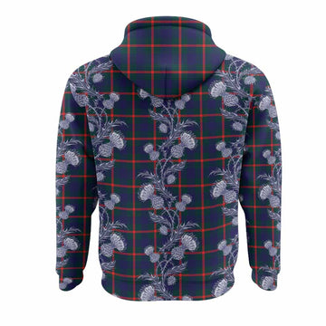 Agnew Tartan Hoodie Seamless Scottish Thistle Flowers