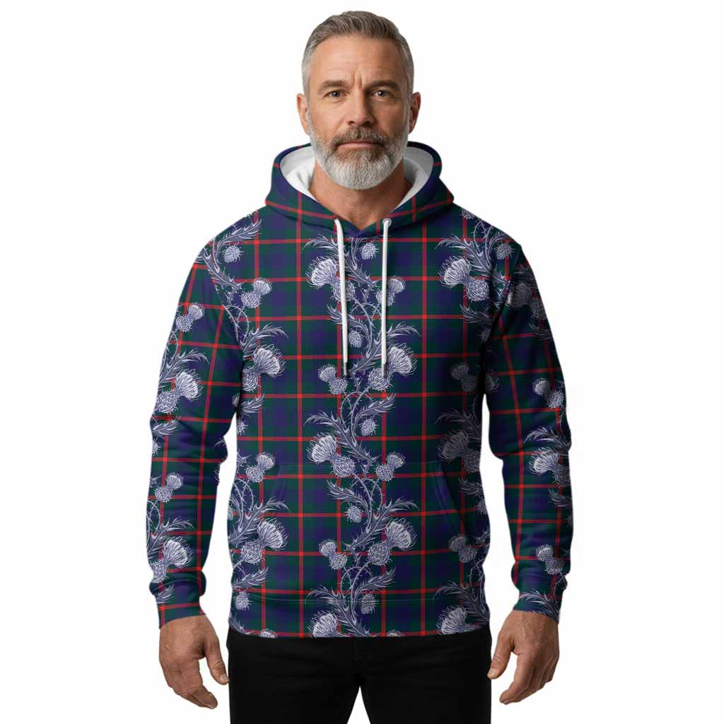 Agnew Tartan Hoodie Seamless Scottish Thistle Flowers