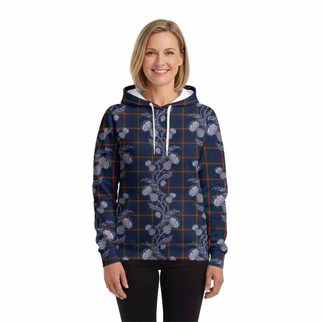 Agnew Tartan Hoodie Seamless Scottish Thistle Flowers