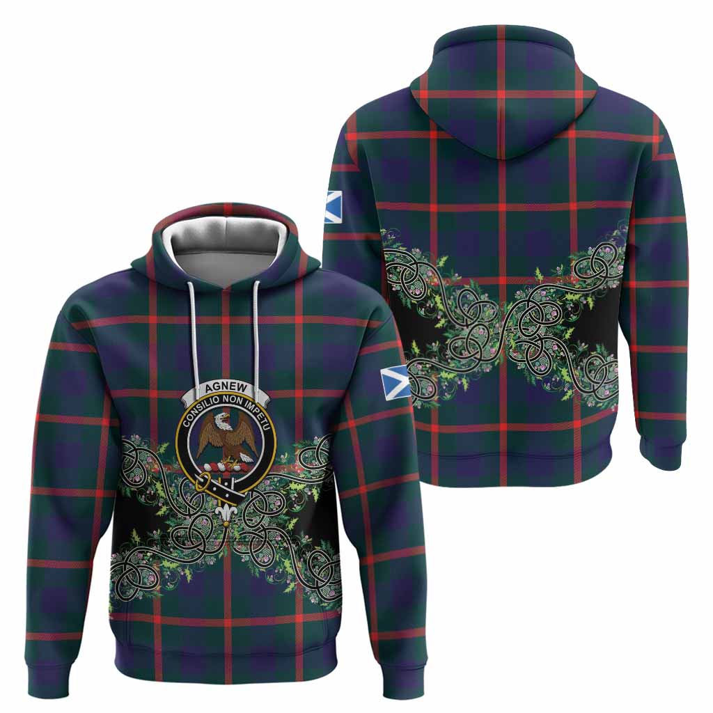Agnew Tartan Hoodie Thistle Scottish Spirit