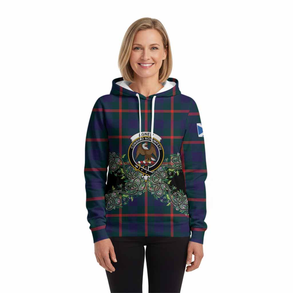 Agnew Tartan Hoodie Thistle Scottish Spirit
