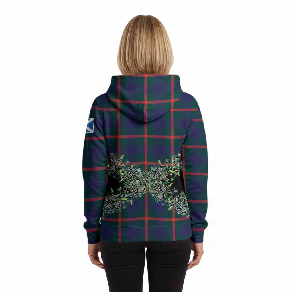 Agnew Tartan Hoodie Thistle Scottish Spirit