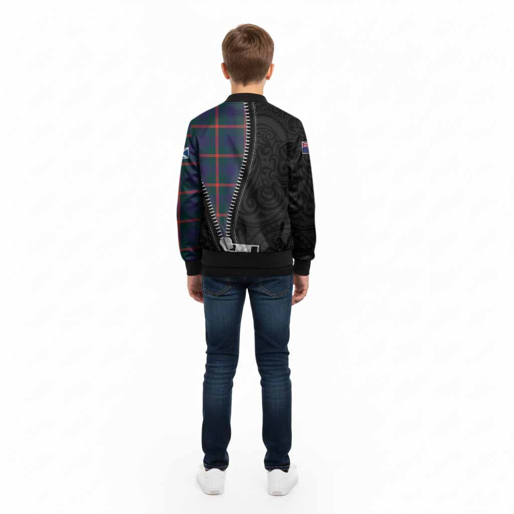 Agnew Tartan Kid Bomber Jacket New Zealand Pattern Unique Zipper Stylized