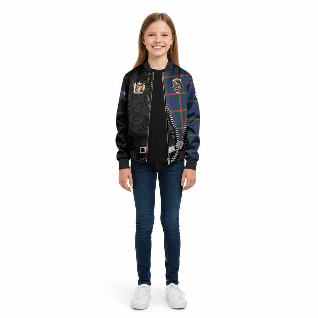 Agnew Tartan Kid Bomber Jacket New Zealand Pattern Unique Zipper Stylized