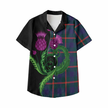 Agnew Tartan Kid Hawaiian Shirt Traditional Scottish Thistle