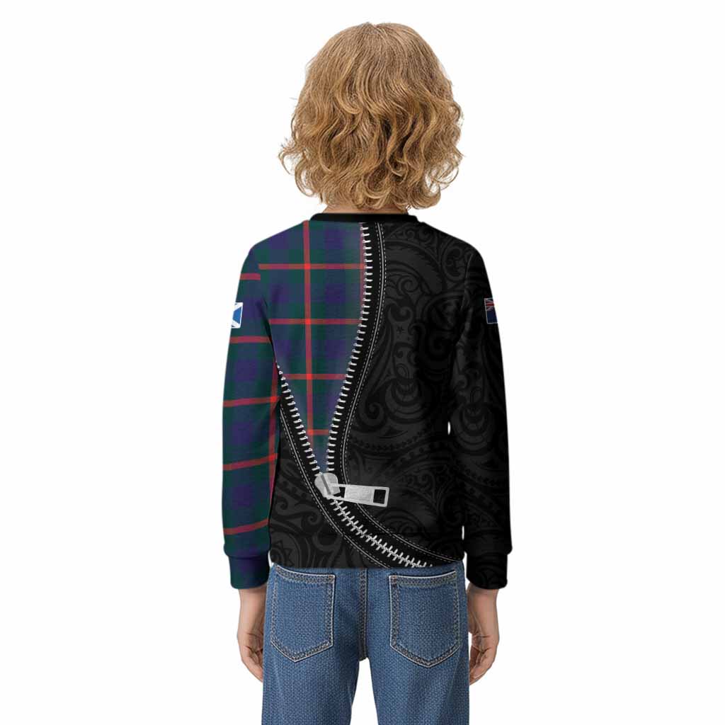 Agnew Tartan Kid Knitted Sweatshirt New Zealand Pattern Unique Zipper Stylized