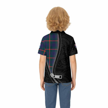 Agnew Tartan Kid Polo Shirt New Zealand Pattern Unique Zipper Stylized