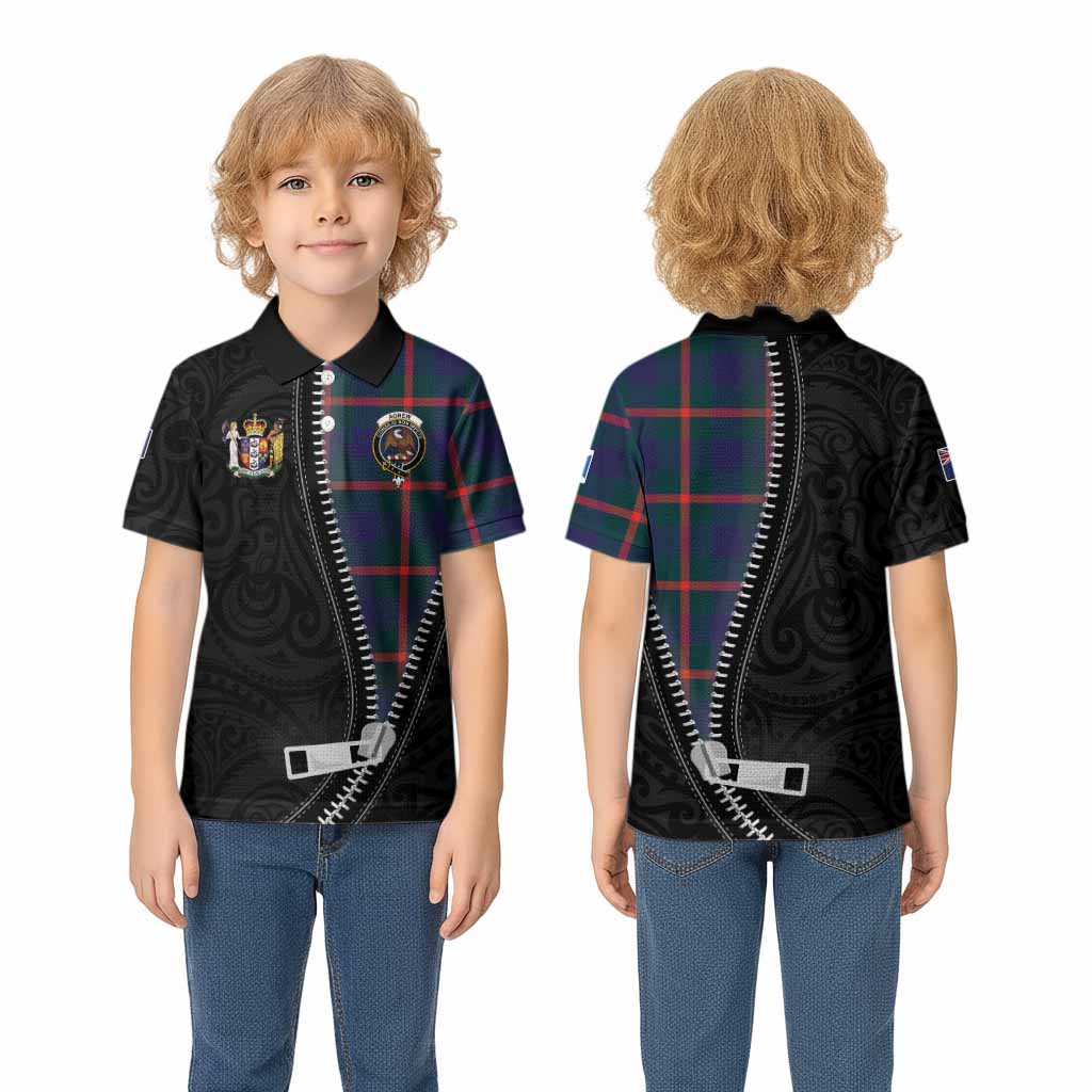 Agnew Tartan Kid Polo Shirt New Zealand Pattern Unique Zipper Stylized
