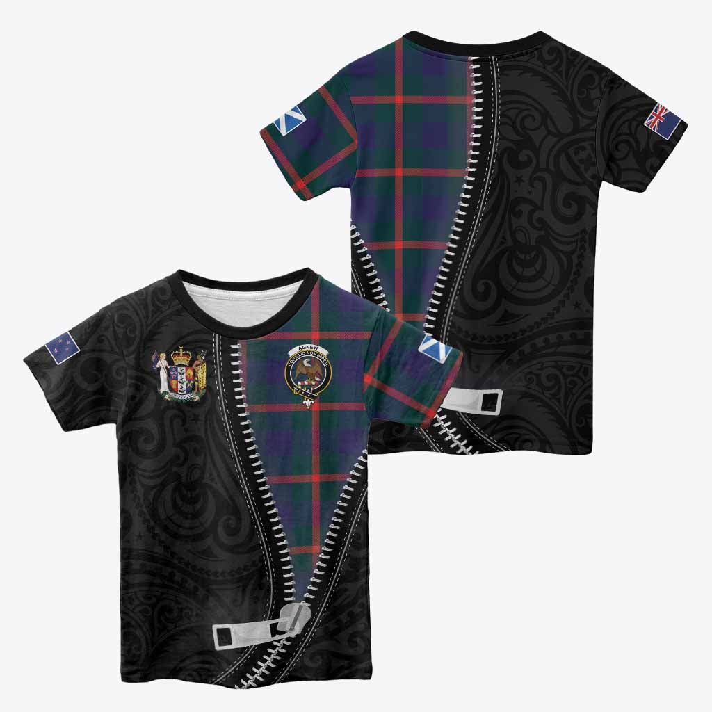Agnew Tartan Kid T-shirt New Zealand Pattern Unique Zipper Stylized