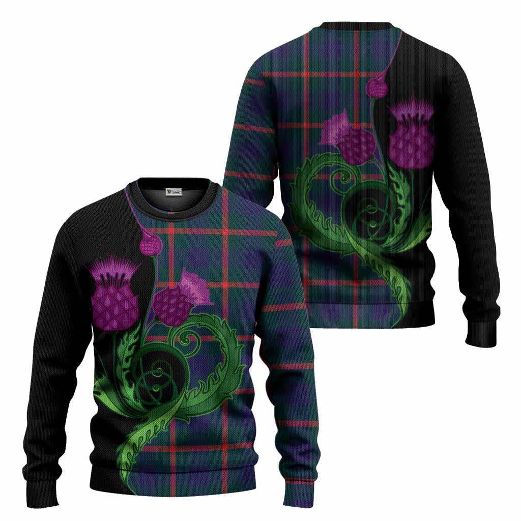 Agnew Tartan Knitted Sweater Traditional Scottish Thistle