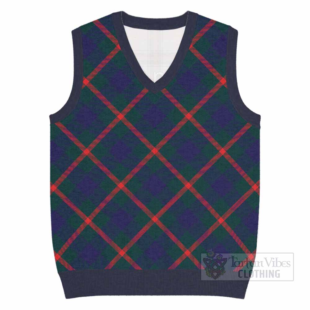 Agnew Tartan  Knitted V-Neck Vest Cross Style