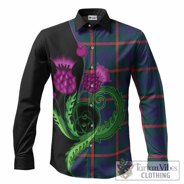 Agnew Tartan Long Sleeve Button Shirts Traditional Scottish Thistle