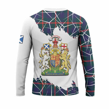 Agnew Tartan Long Sleeve T-Shirt with Family Crest and Lion Rampant Grunge Style