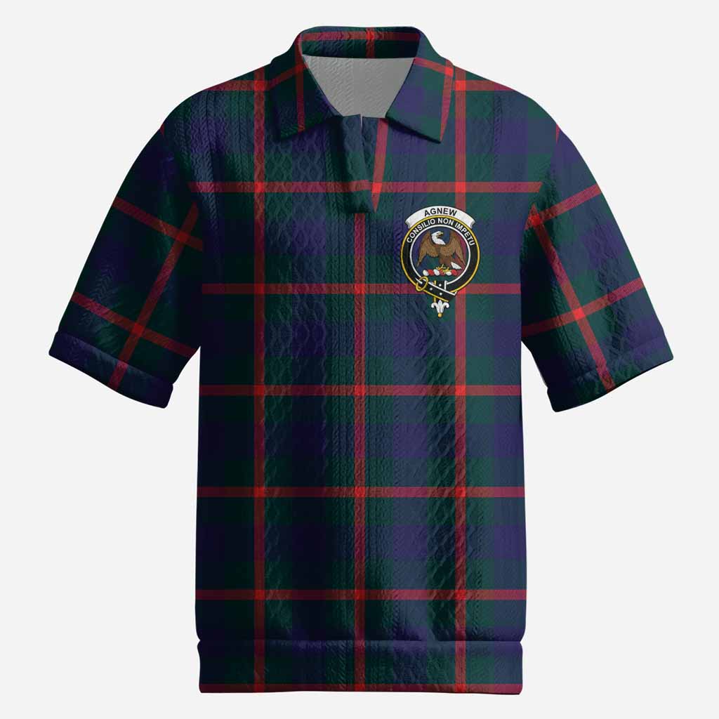 Agnew Tartan Men’s Polo Sweater Top with Family Crest