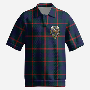 Agnew Tartan Men’s Polo Sweater Top with Family Crest