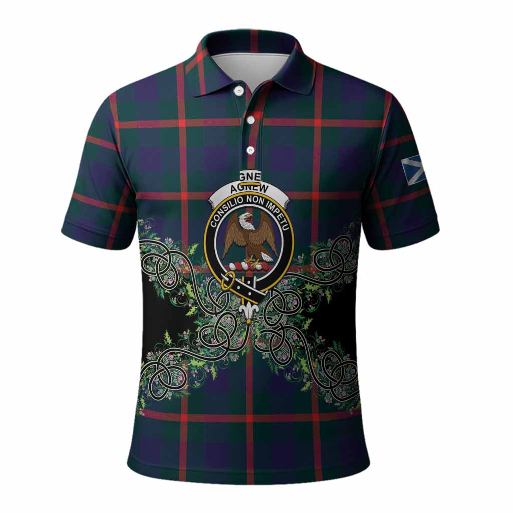Agnew Tartan Polo Shirt Thistle Scottish Spirit