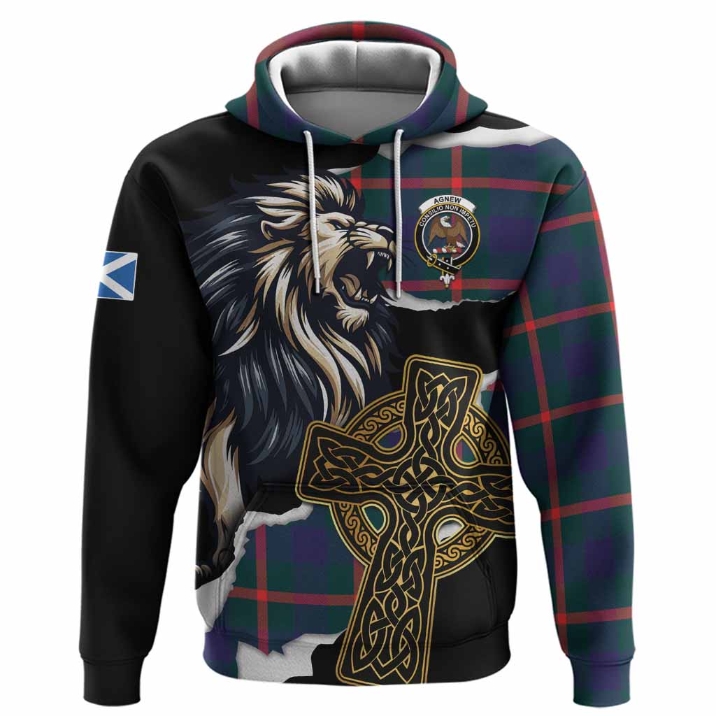 Agnew Tartan Scottish Hoodie Lion Celtic Heritage