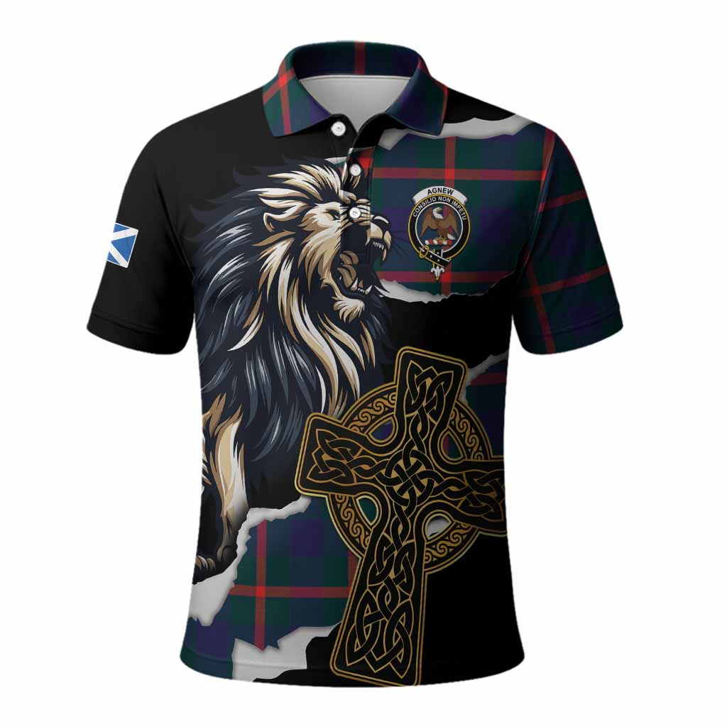 Agnew Tartan Scottish Polo Shirt Lion Celtic Heritage