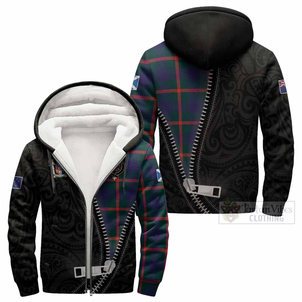 Agnew Tartan Sherpa Hoodie New Zealand Pattern Unique Zipper Stylized