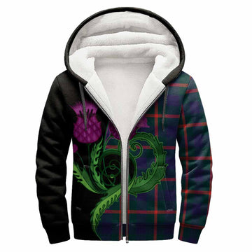 Agnew Tartan Sherpa Hoodie Traditional Scottish Thistle