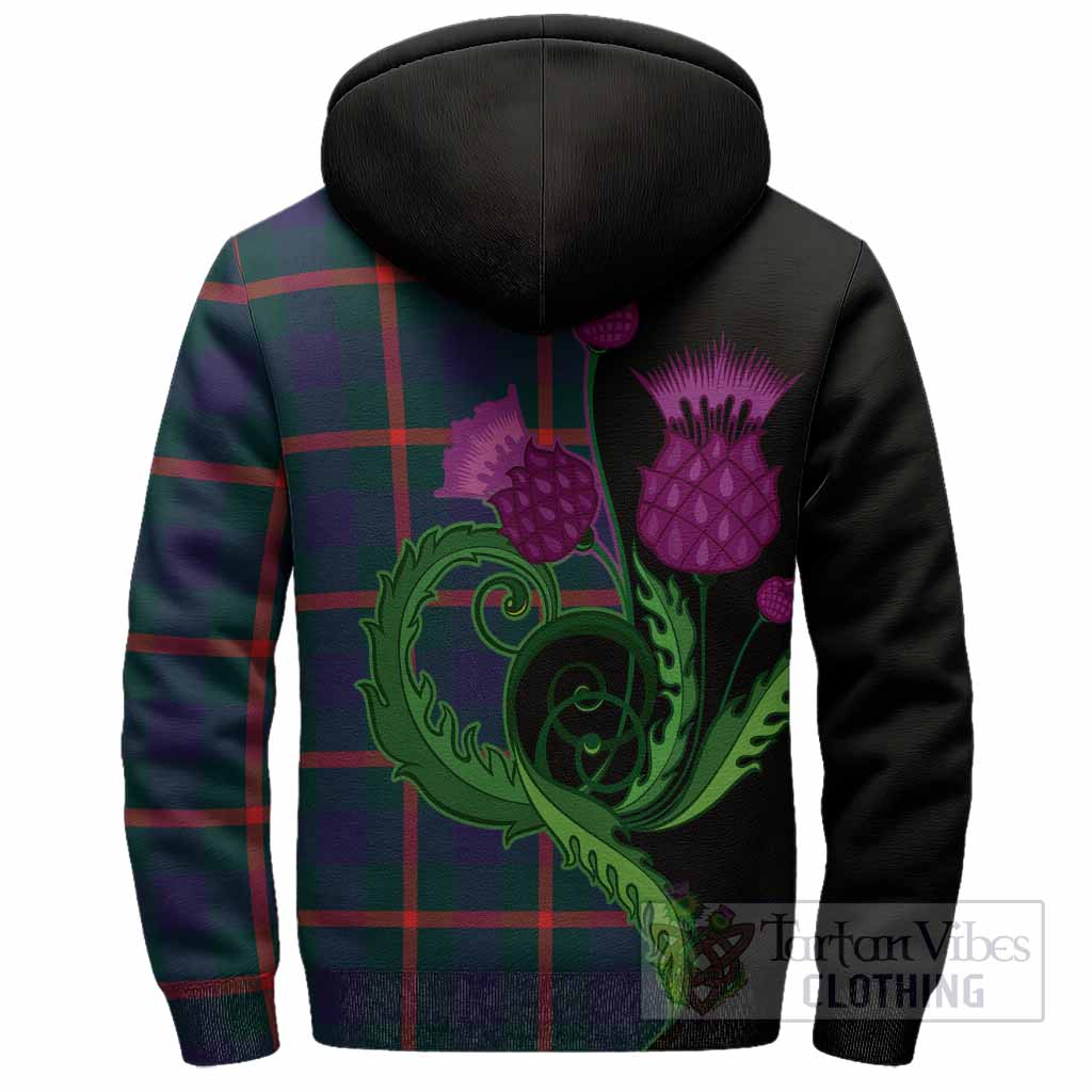 Agnew Tartan Sherpa Hoodie Traditional Scottish Thistle
