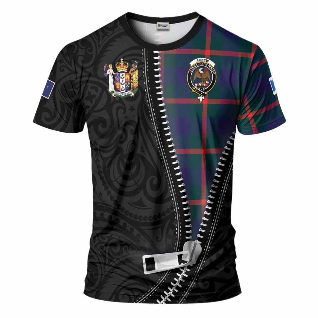 Agnew Tartan T-Shirt New Zealand Pattern Unique Zipper Stylized