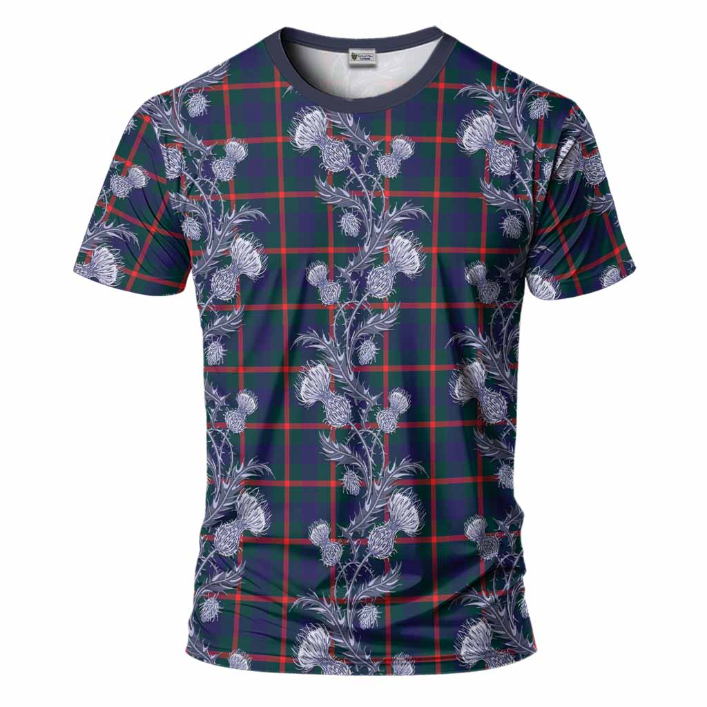 Agnew Tartan T-Shirt Seamless Scottish Thistle Flowers