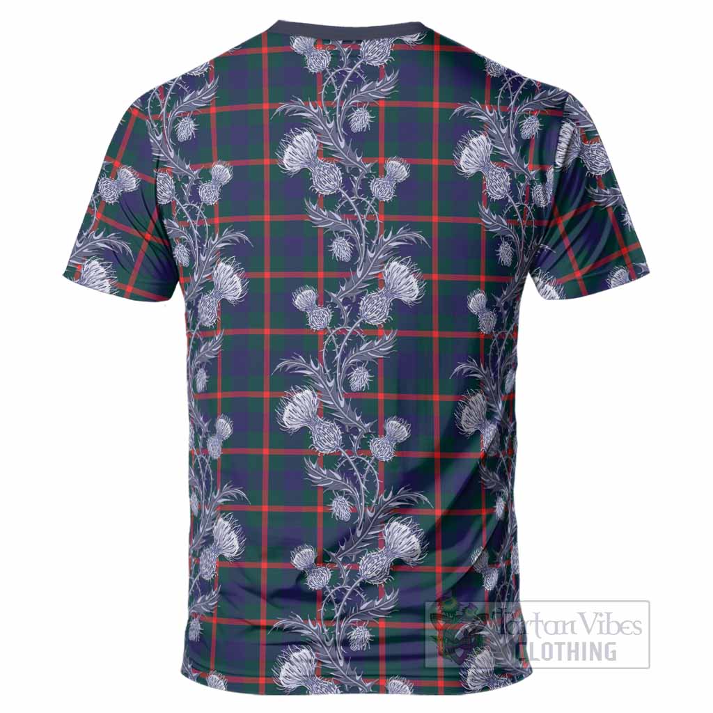Agnew Tartan T-Shirt Seamless Scottish Thistle Flowers